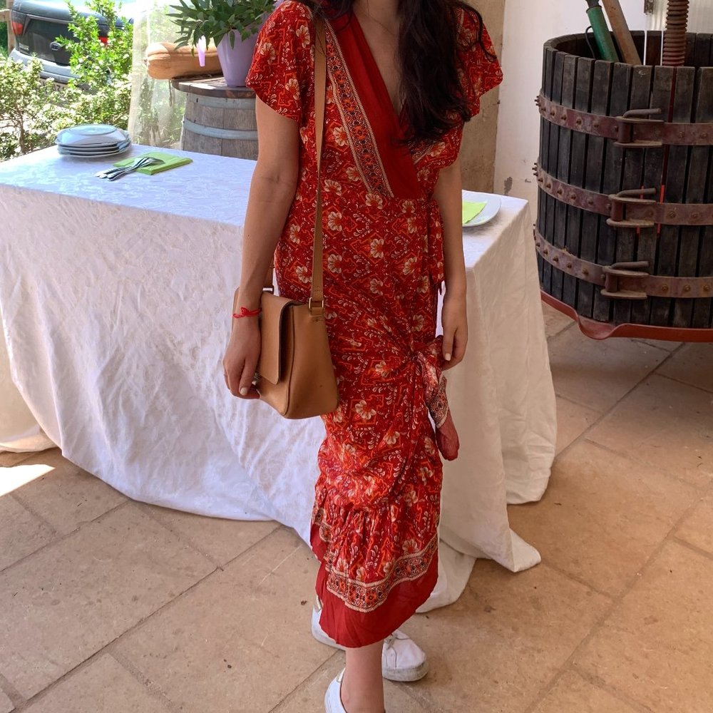 Floral Red Maxi Dress